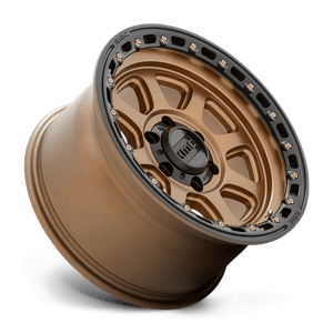 KMC KM548 CHASE Matte Bronze W/ Black Lip 17x9 0 6x139.7mm 106.1mm - Wheelwiz