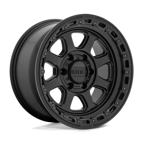 KMC KM548 CHASE Satin Black W/ Gloss Black Lip 20x9 0 5x127mm 71.5mm - Wheelwiz
