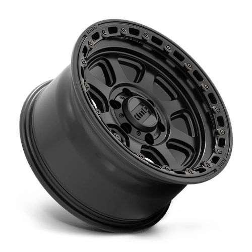 KMC KM548 CHASE Satin Black W/ Gloss Black Lip 20x9 +18 6x139.7mm 106.1mm - Wheelwiz