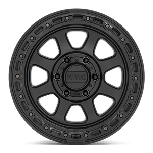 KMC KM548 CHASE Satin Black W/ Gloss Black Lip 17x9 0 6x135mm 87.1mm - Wheelwiz