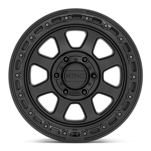 KMC KM548 CHASE Satin Black W/ Gloss Black Lip 17x9 0 6x139.7mm 106.1mm - Wheelwiz