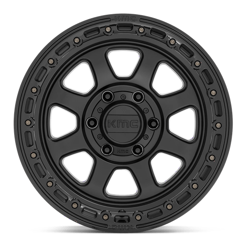KMC KM548 CHASE Satin Black W/ Gloss Black Lip 17x9 0 6x139.7mm 106.1mm - Wheelwiz