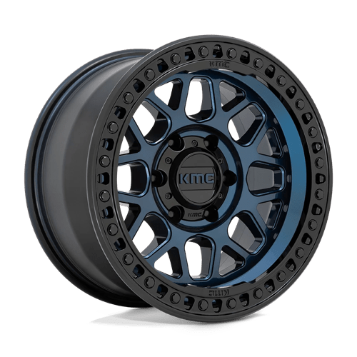 KMC KM549 GRS Midnight Blue W/ G-black Lip 17x9 0 6x135mm 87.1mm - Wheelwiz