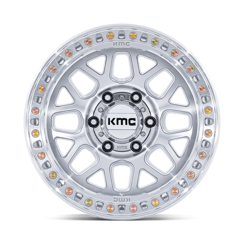 KMC KM549 GRS Gloss Silver W/ Machined Face 17x9 -12 8x165.1mm 125.1mm
