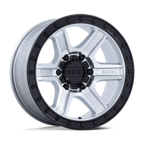 KMC KM551 OUTRUN Machined W/ Gloss Black Lip 17x8.5 +18 6x139.7mm 106.1mm - Wheelwiz