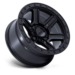 KMC KM551 OUTRUN Matte Black W/ Gloss Black Lip 17x8.5 -10 6x139.7mm 106.1mm - Wheelwiz