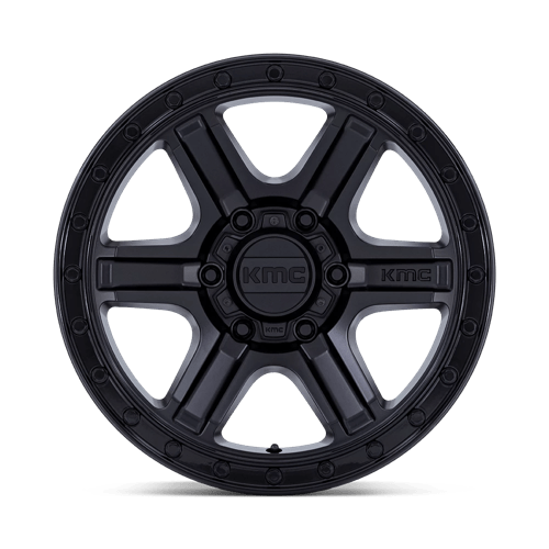 KMC KM551 OUTRUN Matte Black W/ Gloss Black Lip 17x8.5 -10 5x127mm 71.5mm