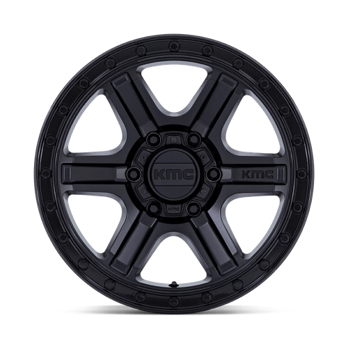 KMC KM551 OUTRUN Matte Black W/ Gloss Black Lip 17x8.5 +18 6x135mm 87.1mm - Wheelwiz