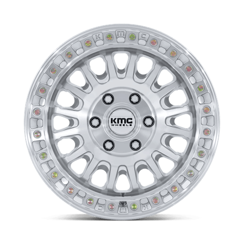 KMC KM552 IMS Gloss Silver W/ Machined Face 17x8 +32 6x139.7mm 106.1mm - Wheelwiz
