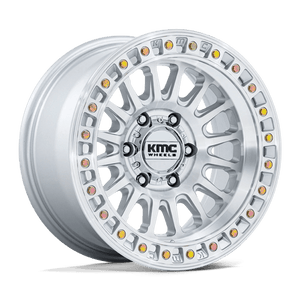 KMC KM552 IMS Gloss Silver W/ Machined Face 17x8.5 +25 6x139.7mm 106.1mm - Wheelwiz