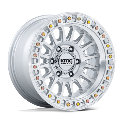 KMC KM552 IMS Gloss Silver W/ Machined Face 20x9 0 6x139.7mm 106.1mm - Wheelwiz