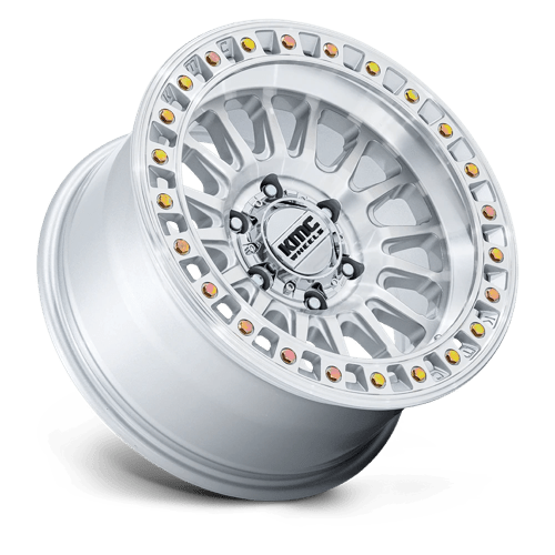 KMC KM552 IMS Gloss Silver W/ Machined Face 17x8.5 +18 5x108mm 60.1mm - Wheelwiz
