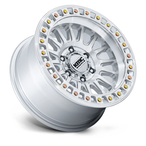 KMC KM552 IMS Gloss Silver W/ Machined Face 18x9 +18 6x139.7mm 106.1mm - Wheelwiz