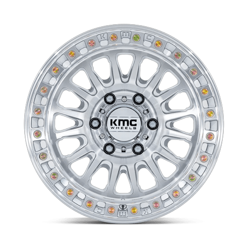 KMC KM552 IMS Gloss Silver W/ Machined Face 20x9 +18 8x180mm 124.2mm - Wheelwiz