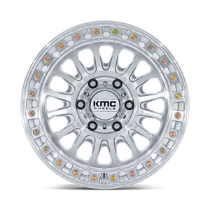 KMC KM552 IMS Gloss Silver W/ Machined Face 18x9 0 5x127mm 71.5mm