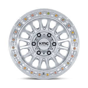 KMC KM552 IMS Gloss Silver W/ Machined Face 17x8.5 +25 6x139.7mm 106.1mm - Wheelwiz