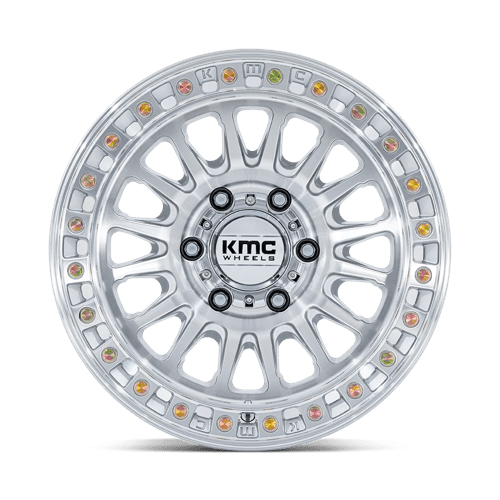 KMC KM552 IMS Gloss Silver W/ Machined Face 17x8.5 +18 5x108mm 60.1mm - Wheelwiz