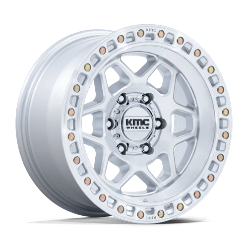 KMC KM553 TORX Gloss Silver W/ Machined Face 17x9 -12 6x135mm 87.1mm - Wheelwiz
