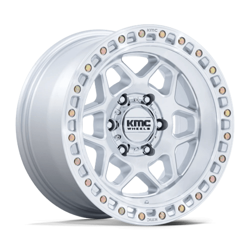 KMC KM553 TORX Gloss Silver W/ Machined Face 17x8.5 +25 5x127mm 71.5mm