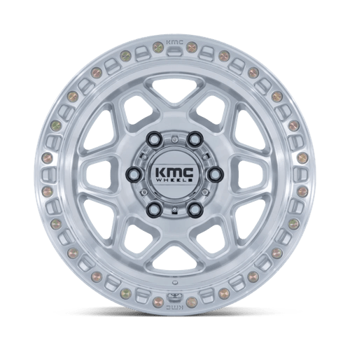 KMC KM553 TORX Gloss Silver W/ Machined Face 17x9 -12 6x135mm 87.1mm - Wheelwiz