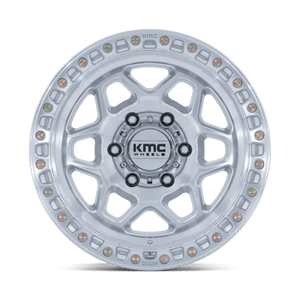 KMC KM553 TORX Gloss Silver W/ Machined Face 17x8.5 0 6x135mm 87.1mm
