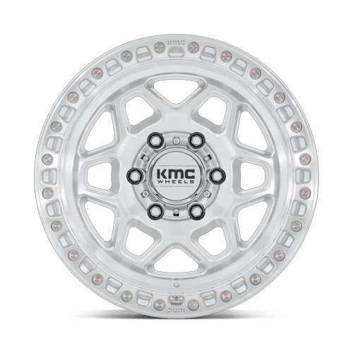 KMC KM553 TORX Gloss Silver W/ Machined Face 17x9 -12 6x139.7mm 106.1mm - Wheelwiz