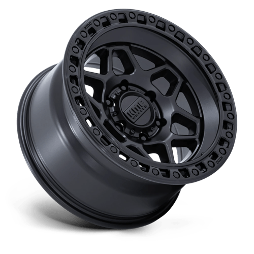 KMC KM553 TORX Matte Black W/ Gloss Black Lip 17x9 -12 6x135mm 87.1mm