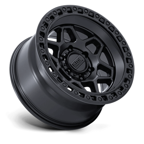 KMC KM553 TORX Matte Black W/ Gloss Black Lip 17x9 -12 6x139.7mm 106.1mm - Wheelwiz