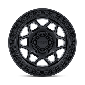 KMC KM553 TORX Matte Black W/ Gloss Black Lip 17x8.5 +25 6x139.7mm 106.1mm - Wheelwiz