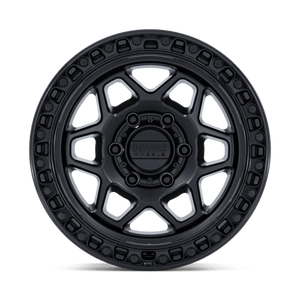 KMC KM553 TORX Matte Black W/ Gloss Black Lip 17x8.5 0 6x139.7mm 106.1mm - Wheelwiz