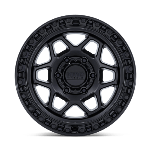 KMC KM553 TORX Matte Black W/ Gloss Black Lip 17x8.5 +25 6x120mm 66.9mm - Wheelwiz