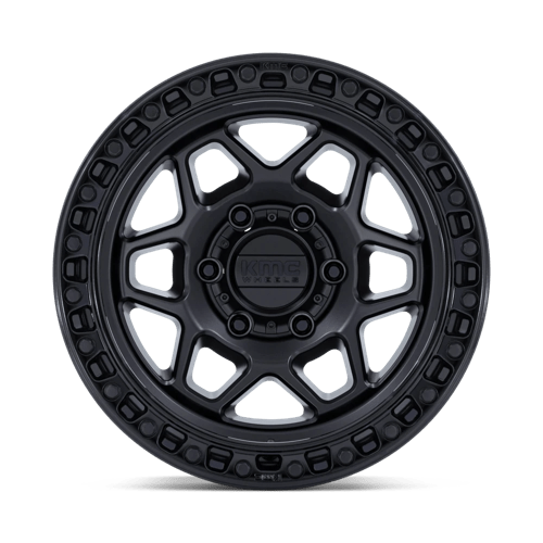 KMC KM553 TORX Matte Black W/ Gloss Black Lip 17x8.5 0 6x120mm 66.9mm - Wheelwiz