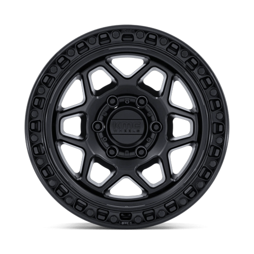 KMC KM553 TORX Matte Black W/ Gloss Black Lip 17x9 -12 5x127mm 71.5mm - Wheelwiz