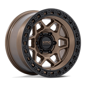 KMC KM553 TORX Matte Bronze W Gloss Black Lip 17x9 -12 6x139.7mm 106.1mm - Wheelwiz