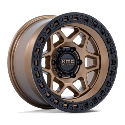KMC KM553 TORX Matte Bronze W Gloss Black Lip 17x9 -12 6x139.7mm 106.1mm - Wheelwiz