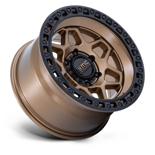 KMC KM553 TORX Matte Bronze W Gloss Black Lip 17x8.5 0 5x127mm