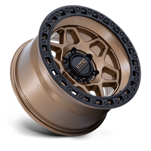 KMC KM553 TORX Matte Bronze W Gloss Black Lip 17x8.5 +25 6x114.3mm 66.1mm