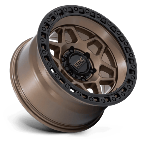 KMC KM553 TORX Matte Bronze W Gloss Black Lip 17x9 -12 6x139.7mm 106.1mm - Wheelwiz
