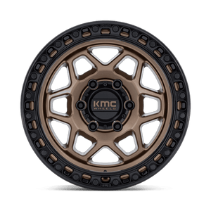 KMC KM553 TORX Matte Bronze W Gloss Black Lip 17x9 -12 6x139.7mm 106.1mm - Wheelwiz