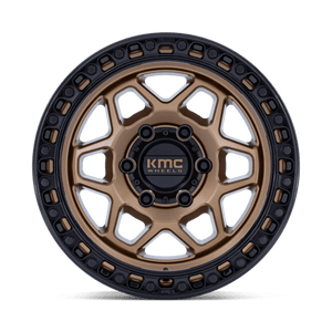 KMC KM553 TORX Matte Bronze W Gloss Black Lip 17x8.5 +25 6x114.3mm 66.1mm - Wheelwiz
