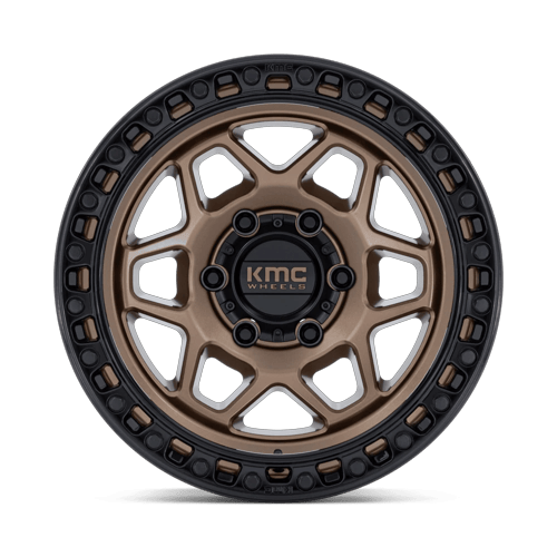 KMC KM553 TORX Matte Bronze W Gloss Black Lip 17x8.5 0 6x120mm 66.9mm - Wheelwiz