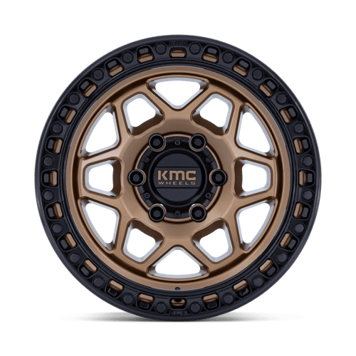 KMC KM553 TORX Matte Bronze W Gloss Black Lip 17x8.5 0 6x120mm 66.9mm