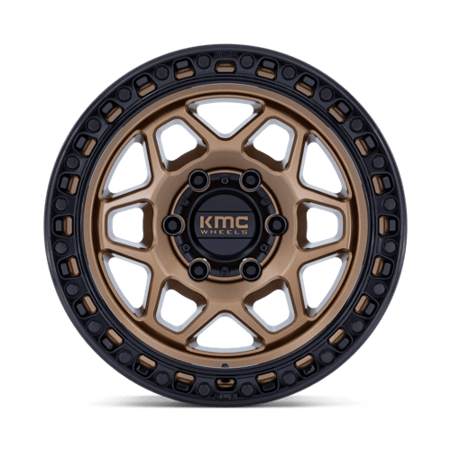 KMC KM553 TORX Matte Bronze W Gloss Black Lip 17x9 -12 6x139.7mm 106.1mm - Wheelwiz