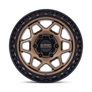 KMC KM553 TORX Matte Bronze W Gloss Black Lip 17x9 -12 6x139.7mm 106.1mm - Wheelwiz