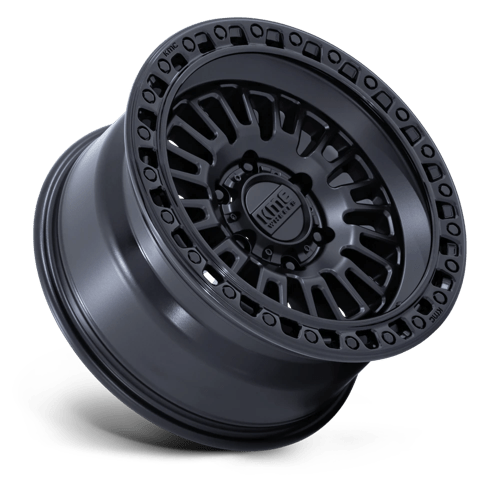 KMC KM554 AZTEC Matte Black W/ Gloss Black Lip 17x8.5 +25 6x114.3mm 66.1mm - Wheelwiz