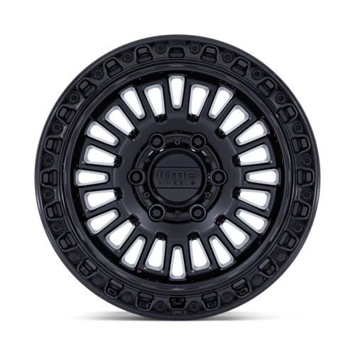 KMC KM554 AZTEC Matte Black W/ Gloss Black Lip 17x8.5 +25 5x127mm 71.5mm