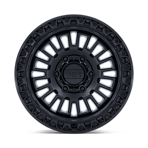 KMC KM554 AZTEC Matte Black W/ Gloss Black Lip 17x8.5 +25 6x120mm 66.9mm - Wheelwiz