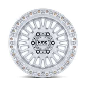 KMC KM554 AZTEC Gloss Silver W/ Machined Face 17x8.5 0 6x120mm 66.9mm - Wheelwiz