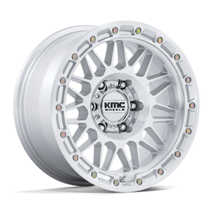KMC KM555 ATTACK Gloss Silver W/ Machined Face 17x8.5 -10 6x135mm 87.1mm - Wheelwiz