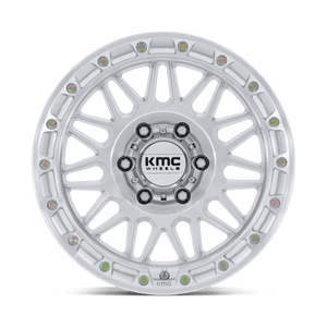 KMC KM555 ATTACK Gloss Silver W/ Machined Face 17x8.5 -10 6x135mm 87.1mm - Wheelwiz